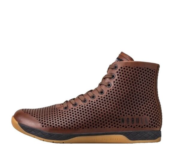 NOBULL Other - NOBULL Men’s Brown Perforated High-Top Coffee Leather Trainer Sneakers Shoes Siz
